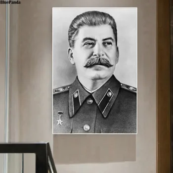 Stalino Portretas Drobės Plakato spauda Paveikslas, tapyba Minimalistinis Menas, Juoda Balta Sienos Nuotrauka Šiuolaikinių Namų Puošybai