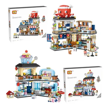 LOZ Blokai Mielas Street Parduotuvė, Transporto priemonės, Statybinės Plytos Prabanga Japonų Maisto Sunkvežimio Modelis Žaislas Vaikams, Dovanos, Žaislai Vaikams, 1218