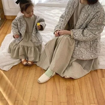 Korėjos Japonija Stiliaus Lino Medvilnės Vaikai Šalis Suknelės Bamblys Kūdikių Mergaičių Gražių Princess Dress Rudenį Mergaitėms Ilgomis Rankovėmis Suknelė