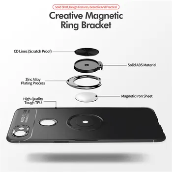 Dėl KOLEGA F5 F7 A73 A3S K1 R15X Atveju Mados verslą Su piršto žiedu Magnetizmo Savininkas Telefono Galinį Dangtelį Coque