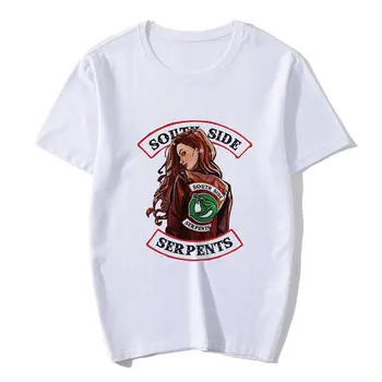 Riverdale Harajuku Snake Print T Shirt Moterims, Pietų Žaltys Ullzang Animacinių filmų T-shirt 90s Grafinis Marškinėlius Mados Viršų Tee Moteris