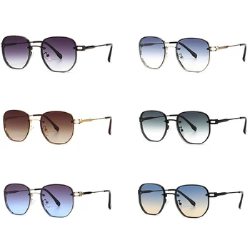 Peekaboo aukso aikštė akiniai nuo saulės moterims retro gradientas objektyvas ruda vyras saulės akiniai metalo vasaros stiliaus 2021 uv400 dovanos
