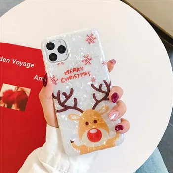 Kalėdų Blizgučiai Svajonė Shell Telefono dėklas Skirtas iPhone 11 12 mini 11Pro Max Stovo Laikiklį Linksmų Kalėdų Padengti 