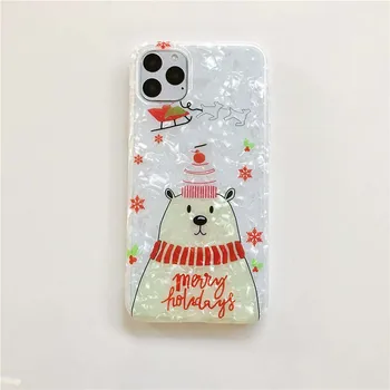 Kalėdų Blizgučiai Svajonė Shell Telefono dėklas Skirtas iPhone 11 12 mini 11Pro Max Stovo Laikiklį Linksmų Kalėdų Padengti 