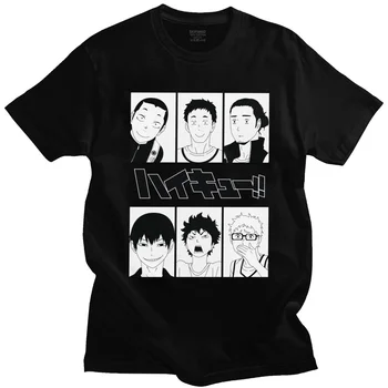 Japonija Haikyuu Karasuno Tinklinio Klubas, T-marškinėliai Vyrams trumpomis Rankovėmis Kuroo Anime Bokuto Oya 