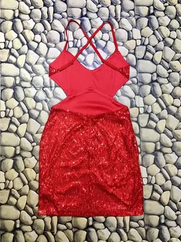 Aukštos Kokybės Raudona Backless Bodycon Slydimo Suknelė Klubas Šalies Mados Suknelė