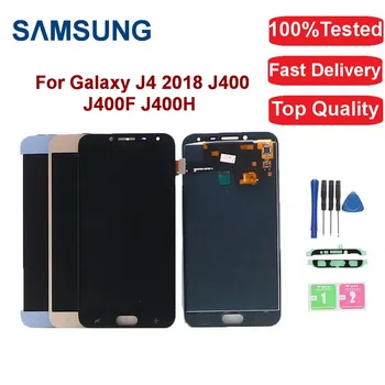 Samsung Galaxy J4 LCD Ekranas J400 J400F J400G/DS SM-J400F LCD Ekranas Jutiklinis Ekranas skaitmeninis keitiklis Asamblėjos pakeisti Su karkasu