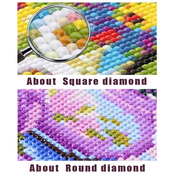 Kvadratiniu / apvalus deimantas mozaikos Santa & šarpėjų diamond tapybos rinkinio kryželiu 