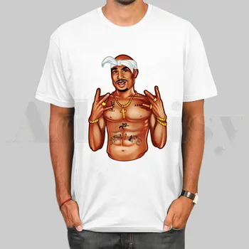 2Pac Tupac Amaru Shakur Makaveli Reperis Grobis T Marškinėliai trumpomis rankovėmis T-shirt Vyrai Mada marškinėliai Vyrams Viršūnes Tees vyriški T-shirt