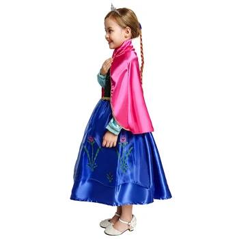 Princesė Suknelė Mergaitėms Šalies Kostiumas Helovinas Fancy Cosplay Anna Kostiumas Vaikams Anna Rudens Dress vestidos infantil