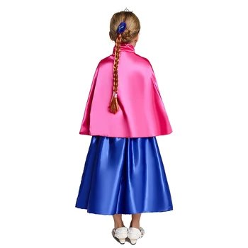Princesė Suknelė Mergaitėms Šalies Kostiumas Helovinas Fancy Cosplay Anna Kostiumas Vaikams Anna Rudens Dress vestidos infantil