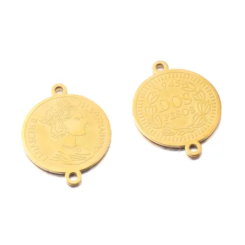 5vnt/daug Nerūdijančio Plieno Žavesio Karolius, Gold Lock Medalis, Moneta Pakabukai Karalienė Jungtys 