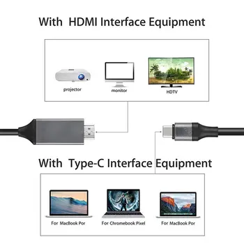 Tipas-C USB-C-HDMI HDTV 4K 