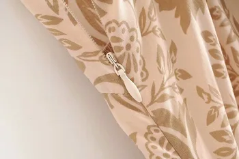 2019 Gėlių Spausdinti Shirring Susiuvimo plisuotos Jungiamąją iki Upelio Moterų Bohemijos Spageti Dirželis Suknelė V kaklo BOHO Suknelės Atostogų