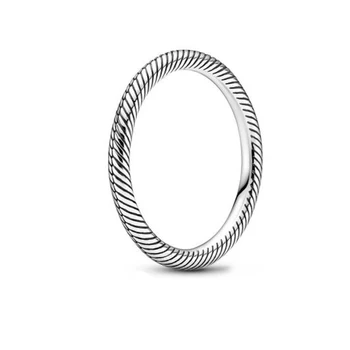925 Sterlingas Sidabro 2020 Naujų Rudens sidabro spalvos Gyvatė Grandinės Modelis Žiedas Moterims Prekės ženklo Dalyvavimą Originalus Žiedų Papuošalų