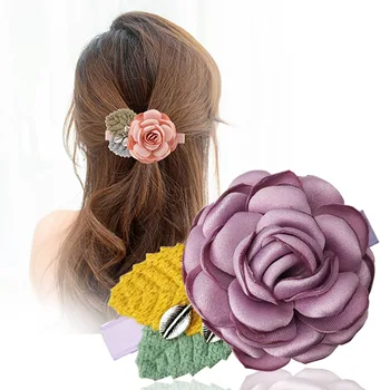Korėjos Mados Naujų Audinio Meno Ponios Plaukų Įrašą Rožinės spalvos Audinio Gėlės, Aukščiausios Galvos Pavasario Įrašus Saldus Suaugusiųjų Plaukų Aksesuarai Moterims
