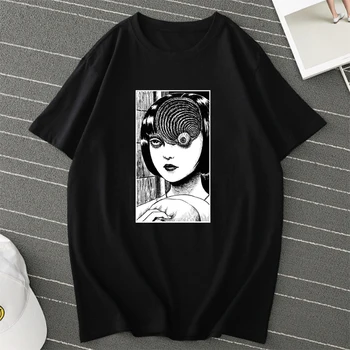 Japonų Anime Marškinėliai Vyrams Drabužius Tomie Junji Ito Siaubo Kietas Streetwear Tee Viršūnes Moterų 2020 M. Juodos spalvos Marškinėlius Camisetas Mujer