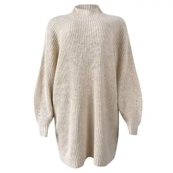 Mados Moterų kietas ilgomis rankovėmis golfo žiemos laisvas megztinis megztinis ilgomis rankovėmis megztinis džemperis džemperis džemperis sweate