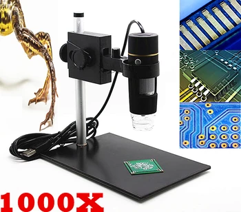 2020 Nešiojamų Skaitmeninių Elektroninių Mikroskopų Endoskopą didinamąjį stiklą Vaizdo Kamera 1000X 8 LED 2MP Su liftu, Stovas USB Mikroskopą