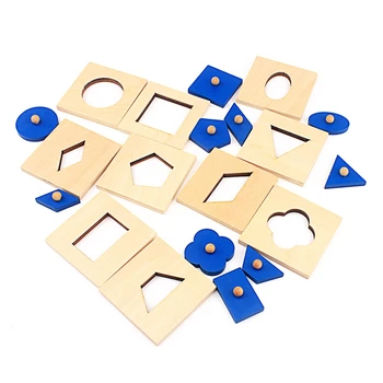 Mažas Dydis Montessori Medienos Mėlyna Furnitūros Geometrinės Formos Medinė Vinis Patraukti Valdybos Žaislai Vaikams Ankstyvasis ugdymas Darželiuose 2-4