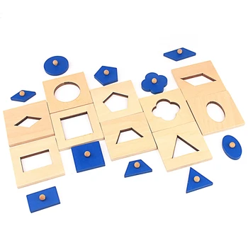 Mažas Dydis Montessori Medienos Mėlyna Furnitūros Geometrinės Formos Medinė Vinis Patraukti Valdybos Žaislai Vaikams Ankstyvasis ugdymas Darželiuose 2-4
