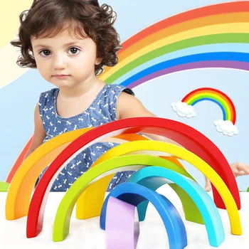 Montessori Ugdymo Mediniai Jutimo Kūdikio Žaislai Vaivorykštė Formų Spalvotų Galvosūkių Edukacijos Žaislas Padidinti Vaikų Vaizduotę