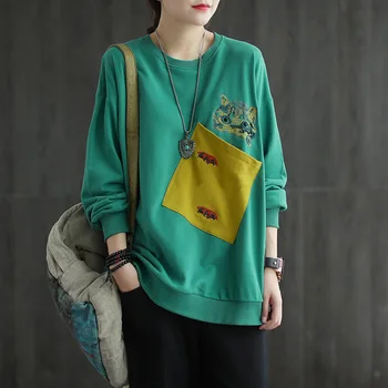 Max LuLu 2020 Korėjos Prabangos Dizaineris Prekės Streetwear Ponios Atsitiktinis Hoodies Negabaritinių Moterų Derliaus Palaidinės Medvilnės Drabužius