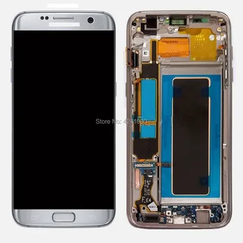 LCD+Touch Ekranas skaitmeninis keitiklis+Rėmo Surinkimo Samsung Galaxy S7 krašto G935T
