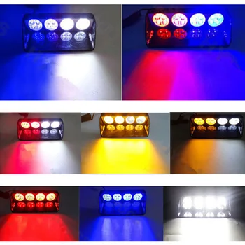 Įspėjimas Šviesos Strobe Mirksinčios Šviesos LED prekinis, galinis Stiklo Gyvis Raudona Mėlyna Gintaro Balta Led 16 Avarinės Šviesos Automobilių Transporto 12V