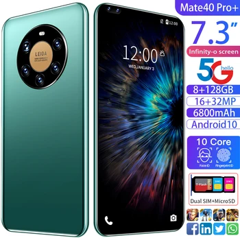 Mate40 Pro+ Išmanųjį telefoną 7.3 colių Pasaulio Versija 8GB 256 GB 6800mAh Android 10.0 4G, 5G Mobiliojo Telefono Ragelis Atrakinta