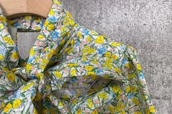 VGH Prarasti Spausdinti Moterų Suknelė Bowknot Apykakle ilgomis Rankovėmis Aukštos Juosmens Tuščiaviduriai Iš Backless Elegantiškas Maxi Suknelės Moterų Mados 2020 m.