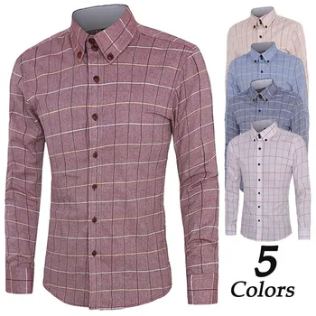ZOGAA vyrų marškinėliai ilgomis rankovėmis Atsitiktinis medvilnės pledas marškiniai 4 spalvų mens suknelė marškinėliai vyrams drabužius 2018 streetwear vyrų marškiniai plius dydis