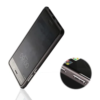 Bosilang Slide-Metalo Rėmelis + Anglies Pluošto Tekstūra Plastiko Plokštės Telefono dėklas, skirtas Nokia 8