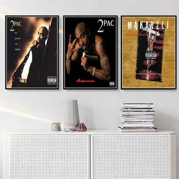 Plakatas Spaudinių 2Pac Tupac All Eyez On Me Karšto Hip-Hop Rap Albumas Muzikos Menas Drobė, Aliejus, Tapyba Sienos Nuotraukas Kambarį Namų Dekoro