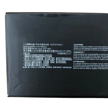 7.6 V 61.25 wh/8060mAh BTY-M47 nauja originali Nešiojamojo kompiuterio Baterija BTY-M6J BTY-M47 MSI GS40 GS43 2ICP5/73/95-2 Laptop Tablet