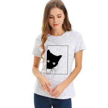 2019 naują atsitiktinis ponios trumpas rankovės mados print T-shirt išskirtinį S