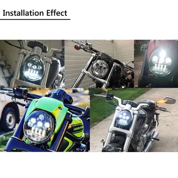 DOT E9 Už Harley Motociklo priekinis žibintas V-Rod VRod VRSCF VRSC VRSCR 2002-2017 Black Chrome 