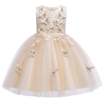 Vaikai Suknelės Mergaitėms Elegantiškas Princesė Dress 2019 M. Vasaros Gėlių Mergaitės Suknelė, Vestuvių ir vakarėlių Suknelė Vaikų Suknelė Kostiumas