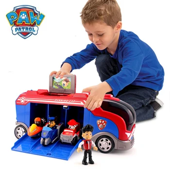 Paw Patrulių Gelbėjimo Autobusų Šuo Bazės Valdymo Centras Patrulla Canina Žaislai Anime Transporto Priemonės Automobilio Plastikinių Žaislų Veiksmų Skaičiai Modelio Vaikams, Žaislai