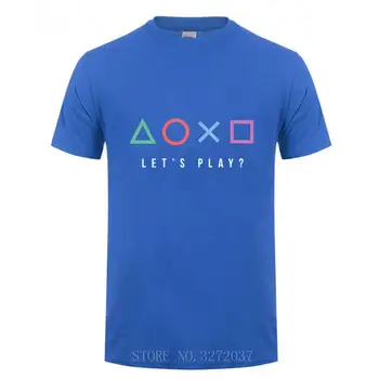 Playstation Leidžia Žaisti marškinėliai Medvilnė, Rankovės o-kaklo T-Shirt 2019 M. Vasarą Naujų Vaikino Dienos Dovanų Top Tee