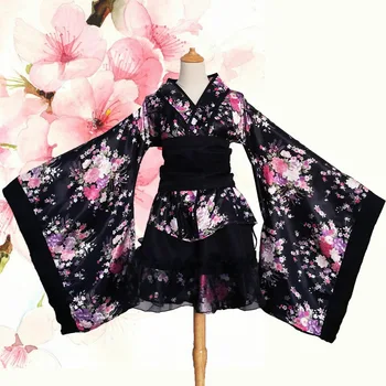 2019 Mados Tendencijos įvairiose Moterų Seksualus Kimono Yukata Su Obi Naujovė Lolita Dress Japonijos Cosplay Kostiumas Gėlių kimono mujer
