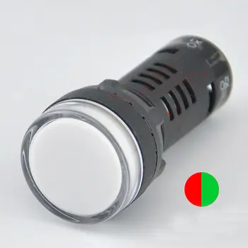 22mm 12V 24V 220V dviejų Spalvų Raudonos, Žalios Signalo Lemputė LED Maitinimo Indikatorius AD16-22SS 10vnt