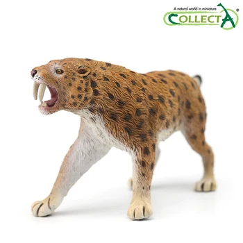 Originalus CollectA Smilodon saber-dantytų tigras Klasikinis Žaislai Berniukams Gyvūnų Skaičius Lėlės Modelio 88715