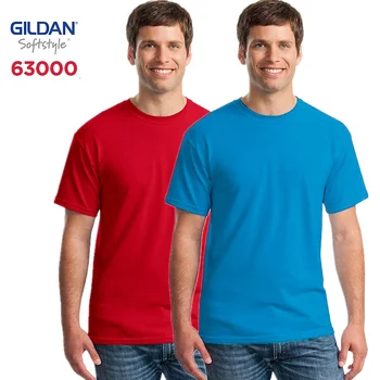 GILDAN 63000 Vasarą Vyrams Medvilnės marškinėliai Kieto Short Sleeve T Shirt Mens Viršūnes Tees Pagrindinio TShirts Individualų Logotipas Photo Print