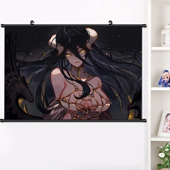 Anime Overlord Ainz Ooal Suknelė albedo Cosplay Sienos Pažymėkite Freskos Sienos Kabo Plakatas HD Plakatas Namų Dekoro Kolekcija 40×60 cm