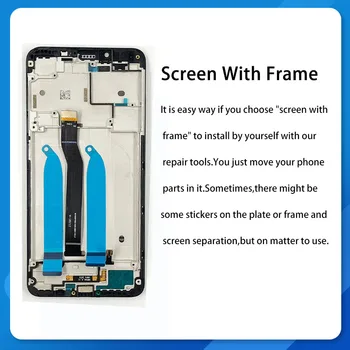 Už Xiaomi Redmi 6A LCD Ekranas Jutiklinis Ekranas su Rėmo LCD skaitmeninis keitiklis Redmi 6 Rodyti Surinkimas, Remontas, Dalys Originalios