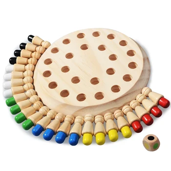 Medienos Atminties Rungtynės Stick Šachmatų Žaidimą Vaikams Montessori Ugdymo Mediniai Žaislai, Kūdikių Mokymosi Spalvų Jutimo Žaislai, Šeimai Šalis Žaidimas