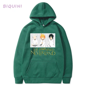 Janpanese Anime Pažadėjo Neverland Hoodie Anime Emma Norman Ray Grafikos Palaidinukė Unisex Megztinis Moterims Toppies