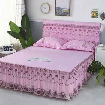 Vientisos spalvos lova sijonas karalius ir karalienė visą dvivietis čiužinys padengti su elastinės gumos juosta lova padengti mikropluoštu įrengtas lapas lovatiesė