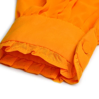 Gedivoen Vasaros Nėriniais, Šifono Kietos Oranžinės spalvos Suknelė Moterims Lankas Nėrinių Gėlių Siuvinėjimas Boho Ponios Puoštas 